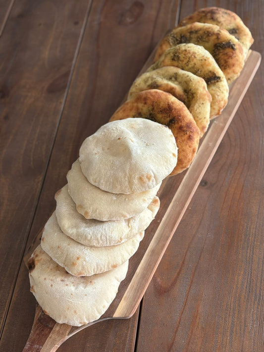 Fresh Pita Bread 5PCS & Fresh Olive Oil Za'atar Pita Bread 5PCS